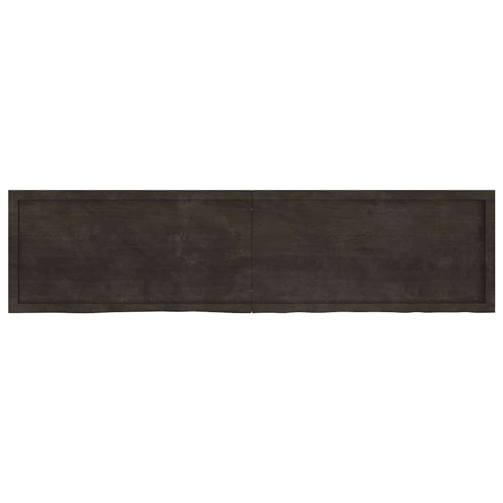 Wandregal Dunkelbraun 200cm Eiche Massivholz