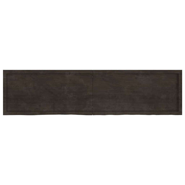 Wandregal Dunkelbraun 200cm Eiche Massivholz