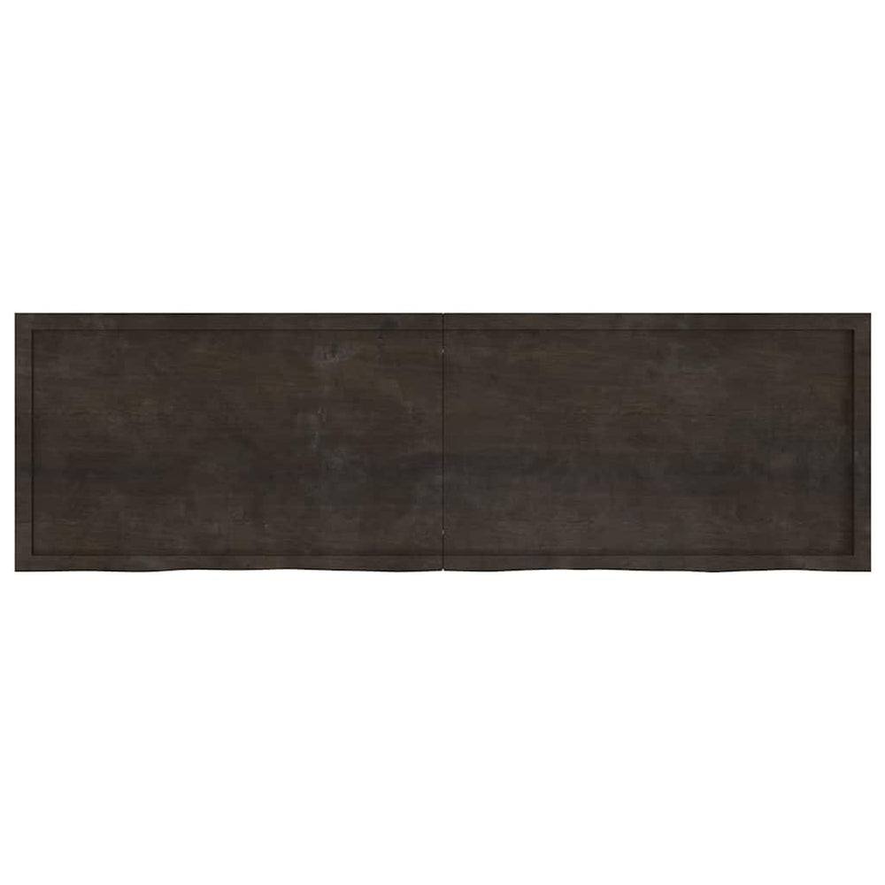 Dunkelbraunes Wandregal 200cm Eiche Massivholz