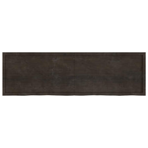 Dunkelbraunes Wandregal 200cm Eiche Massivholz