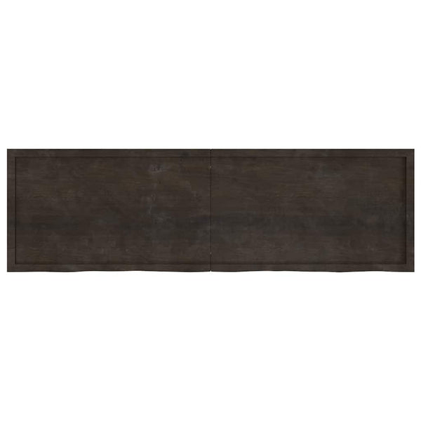 Dunkelbraunes Wandregal 200cm Eiche Massivholz