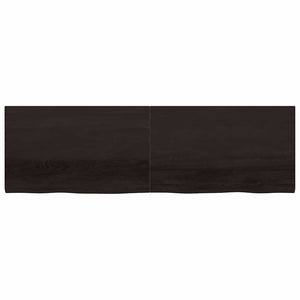 Dunkelbraunes Wandregal 200cm Eiche Massivholz