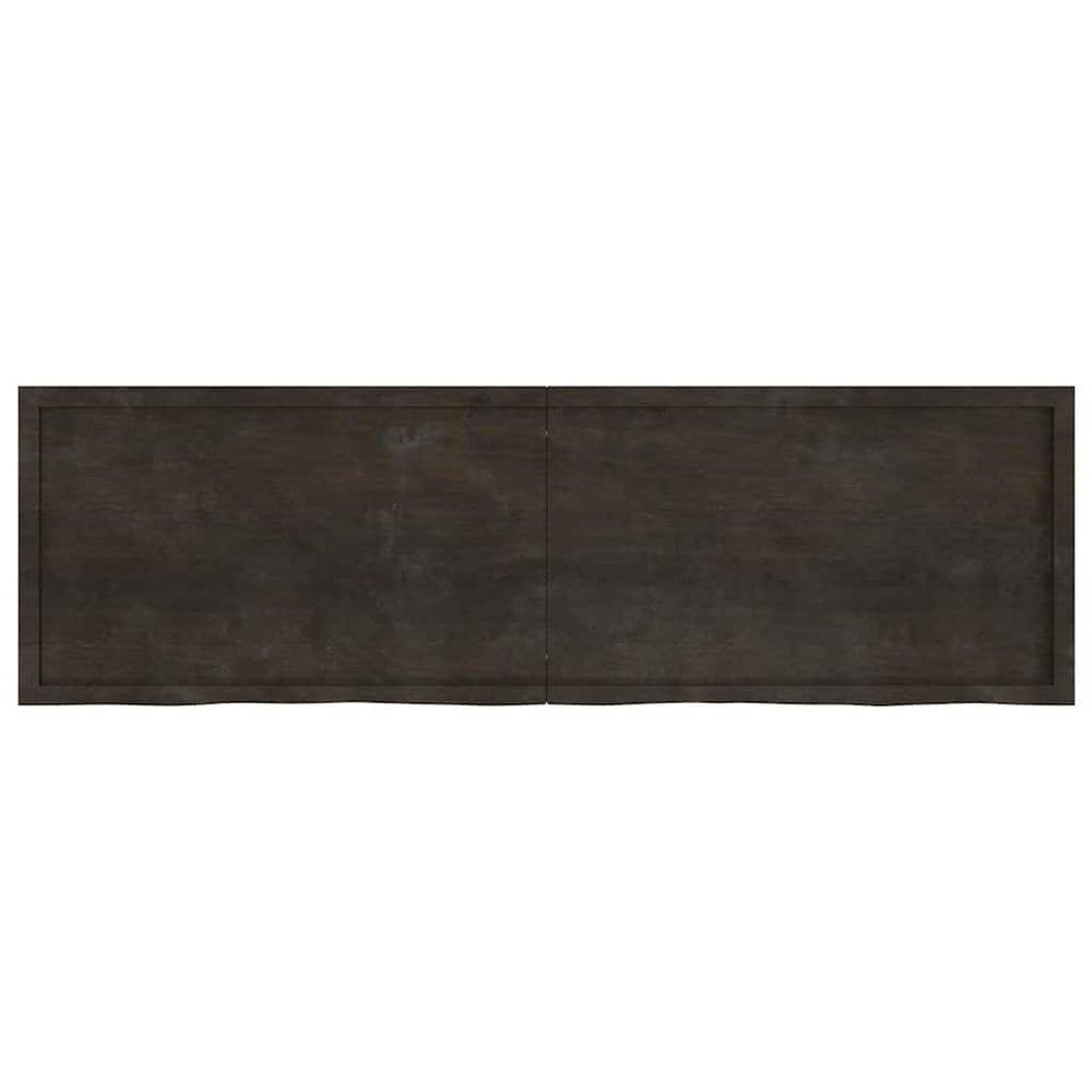 Dunkelbraunes Wandregal 200cm Eiche Massivholz