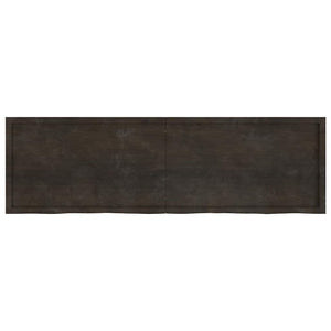 Dunkelbraunes Wandregal 200cm Eiche Massivholz