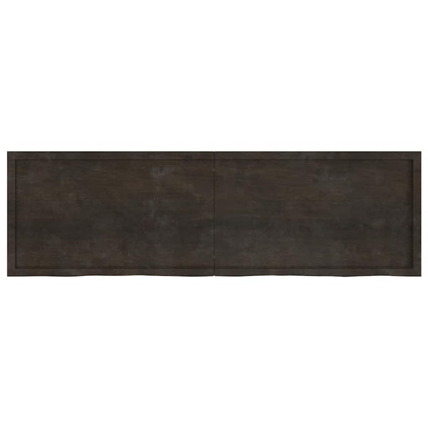 Dunkelbraunes Wandregal 200cm Eiche Massivholz