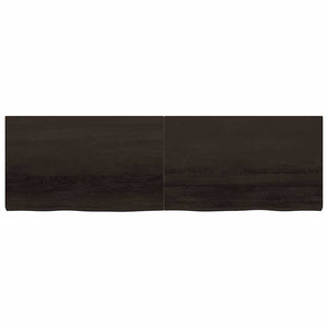 Dunkelbraunes Wandregal 200cm Eiche Massivholz