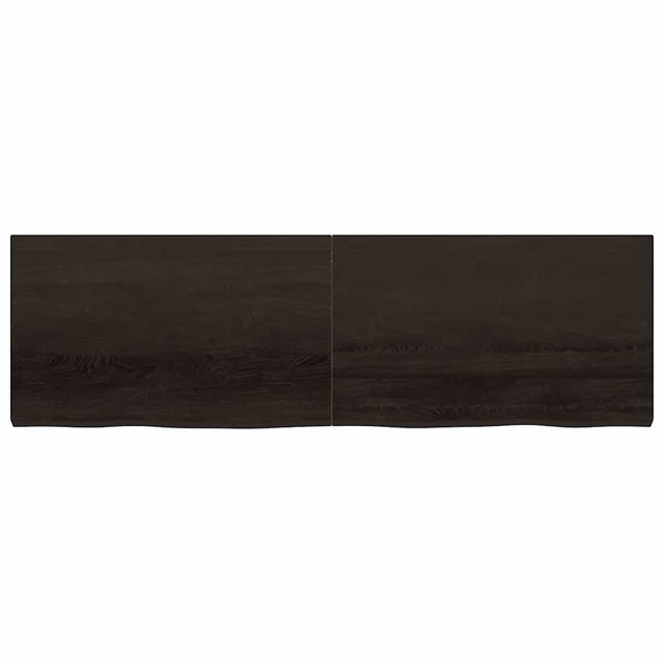 Dunkelbraunes Wandregal 200cm Eiche Massivholz