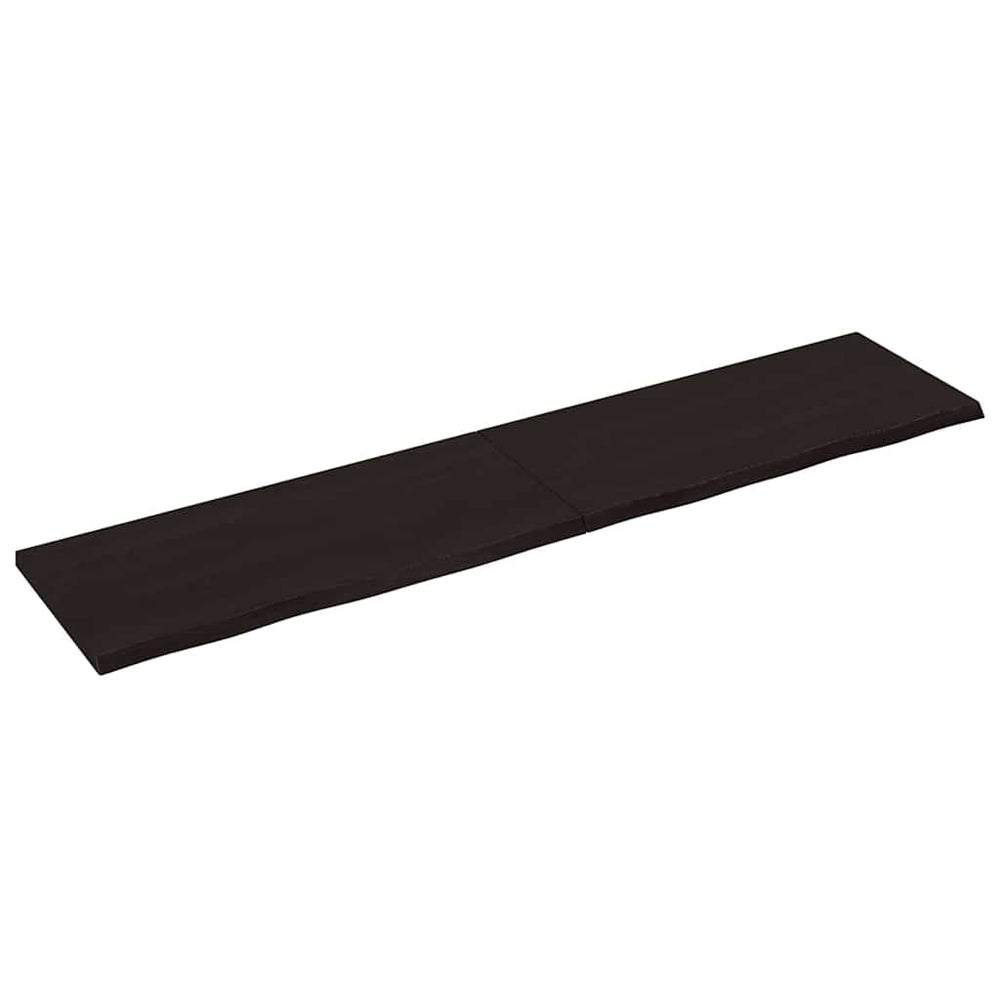 Dunkelbraunes Wandregal 220cm Eiche Massivholz