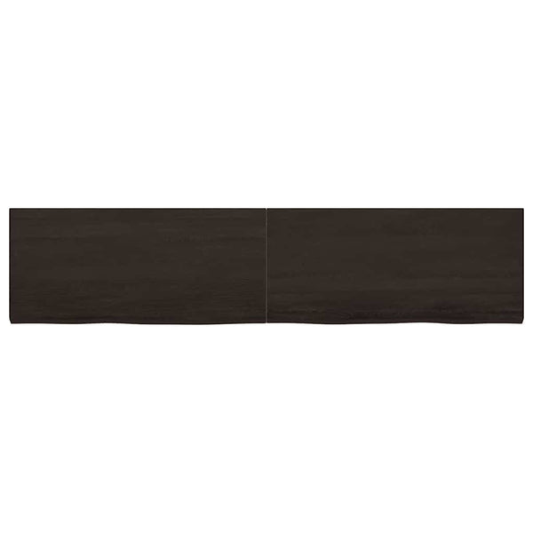 Dunkelbraunes Wandregal 220cm Eiche Massivholz