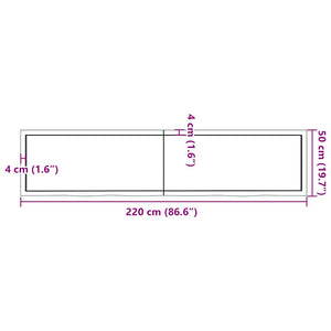 Dunkelbraunes Wandregal 220cm Eiche Massivholz