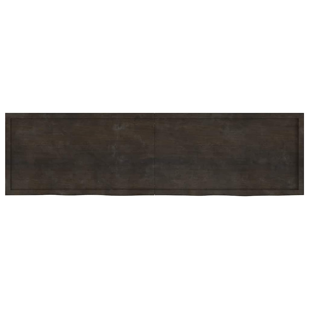 Dunkelbraunes Wandregal 220cm Eiche Massivholz