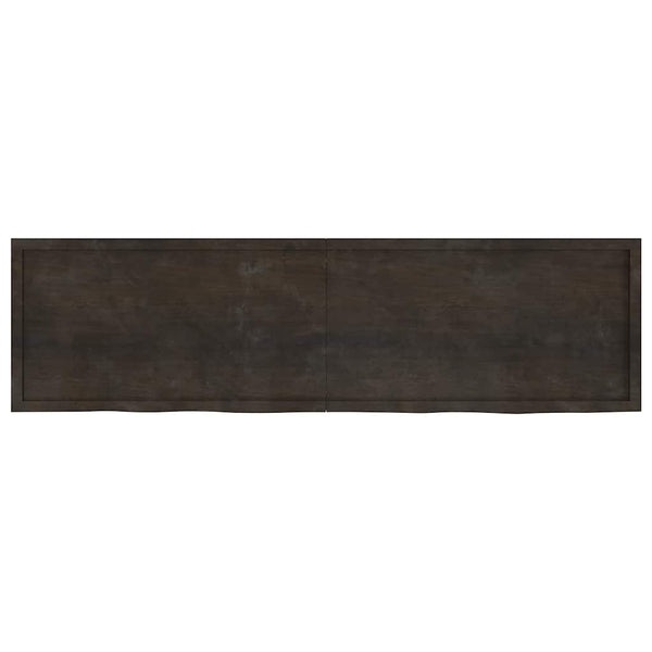 Dunkelbraunes Wandregal 220cm Eiche Massivholz
