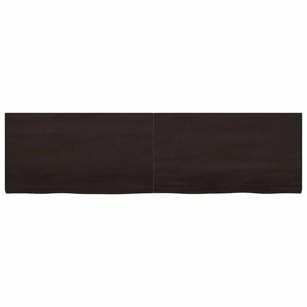 Dunkelbraunes Wandregal 220cm Eiche Massivholz