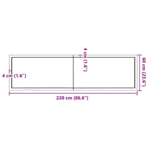 Dunkelbraunes Wandregal 220cm Eiche Massivholz