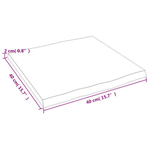 Eiche Tischplatte 40x40 cm Baumkante