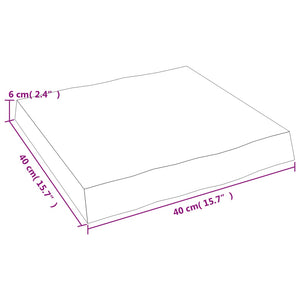 Massivholz Tischplatte 40x40 cm Baumkante