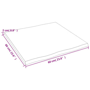 Eiche Tischplatte 60x60 cm Baumkante