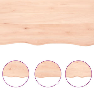 Massivholz Tischplatte Eiche 60x60 cm Baumkante