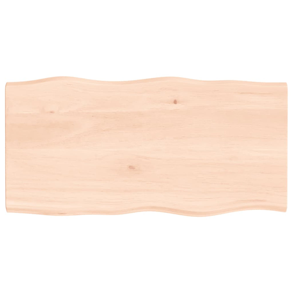 vidaXL Tabletop 80x40x2 cm Solid Oak Untreated Live Edge