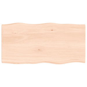 Eiche Tischplatte 80x40 cm Massivholz Baumkante