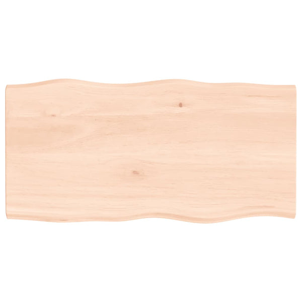 Eiche Tischplatte 80x40 cm Massivholz Baumkante