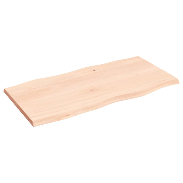 Eiche Tischplatte 80x40 cm Massivholz Baumkante