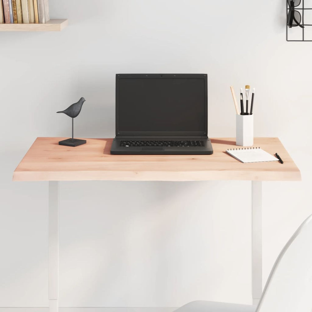 vidaXL Tabletop 80x40x2 cm Solid Oak Untreated Live Edge