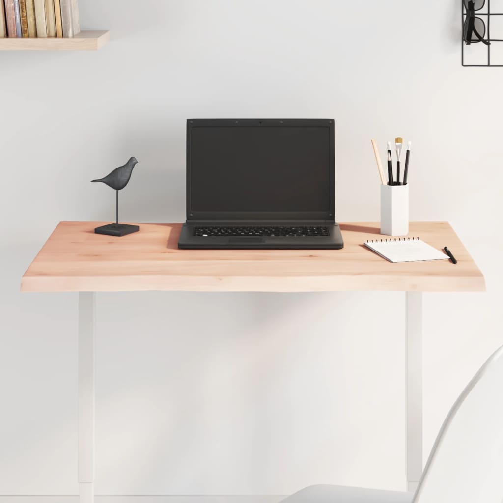 Eiche Tischplatte 80x40 cm Massivholz Baumkante
