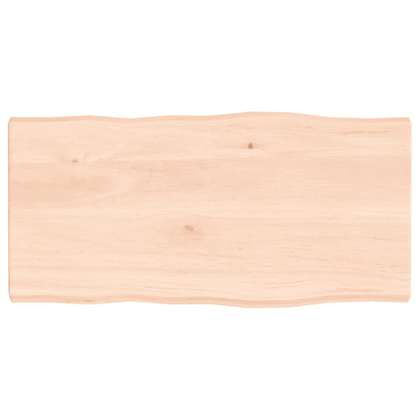 Massivholz Tischplatte Eiche 80x40 cm Baumkante