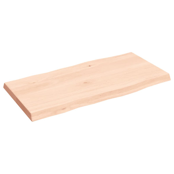 Massivholz Tischplatte Eiche 80x40 cm Baumkante