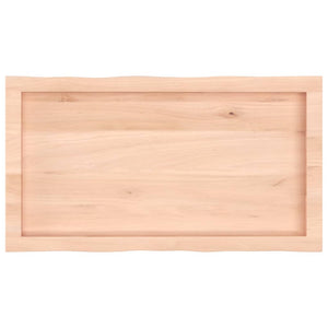 Massivholz Tischplatte Eiche 80x40 cm Baumkante