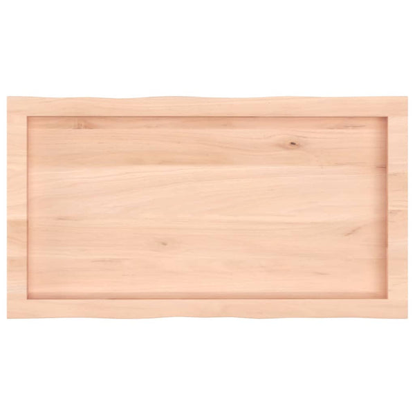 Massivholz Tischplatte Eiche 80x40 cm Baumkante