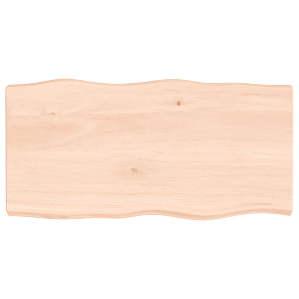 Massivholz Tischplatte Eiche 80x40 cm Baumkante
