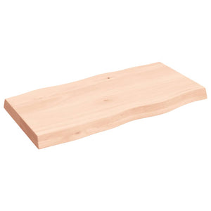 Massivholz Tischplatte Eiche 80x40 cm Baumkante