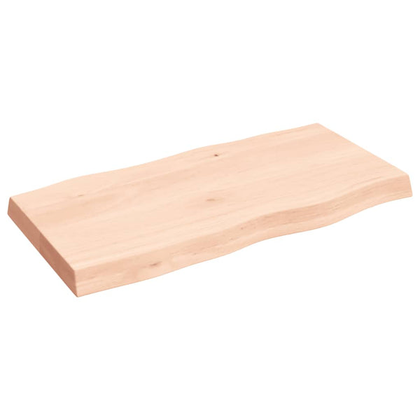Massivholz Tischplatte Eiche 80x40 cm Baumkante
