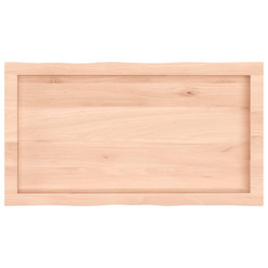 Massivholz Tischplatte Eiche 80x40 cm Baumkante