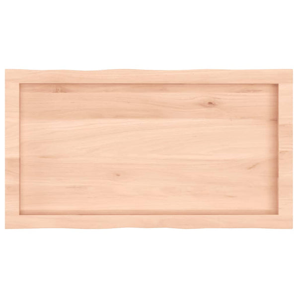 Massivholz Tischplatte Eiche 80x40 cm Baumkante