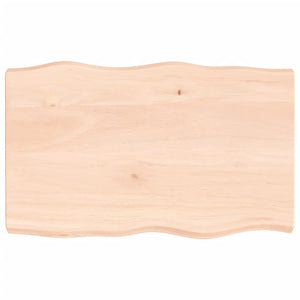 Massivholz Tischplatte Eiche 80x50 cm Baumkante