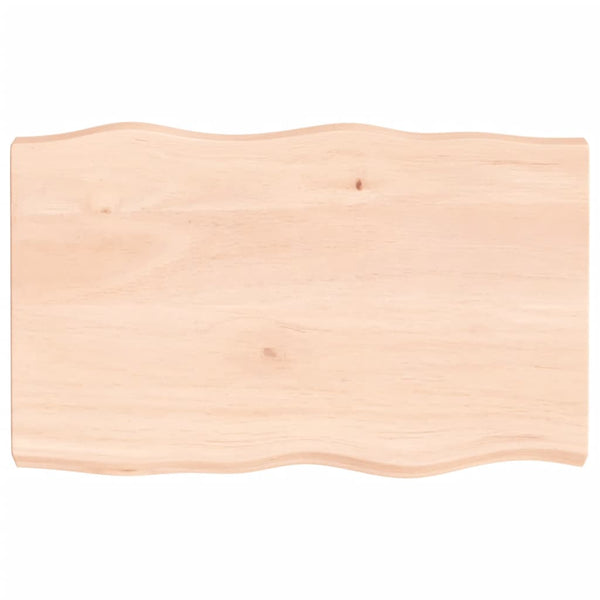 Massivholz Tischplatte Eiche 80x50 cm Baumkante