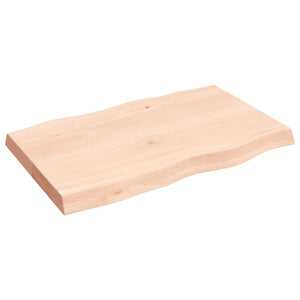 Massivholz Tischplatte Eiche 80x50 cm Baumkante