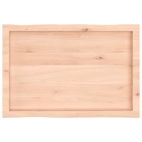 Massivholz Tischplatte Eiche 80x50 cm Baumkante