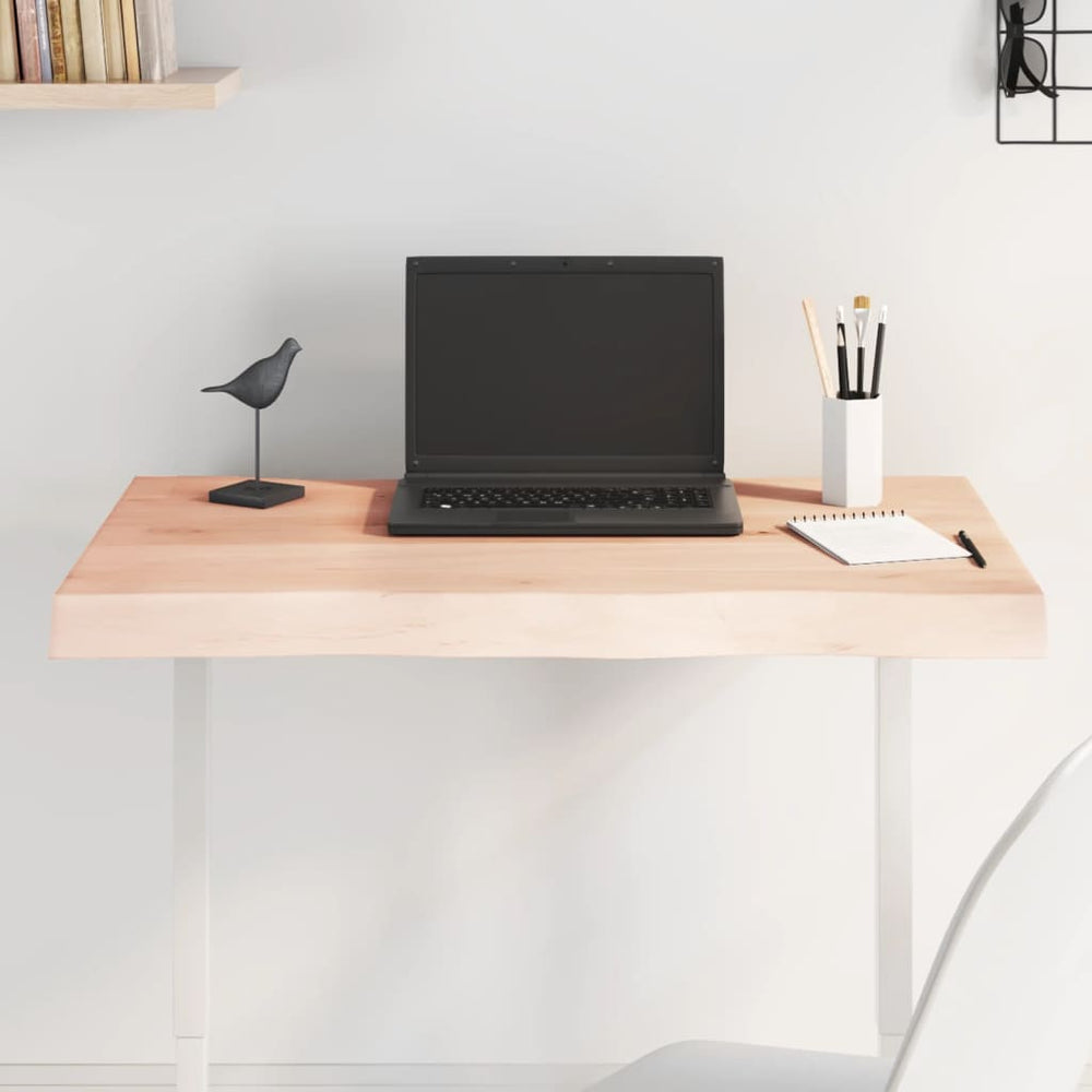 vidaXL Plateau de table 80x50x(2-6) cm Bois massif non traité Chant naturel
