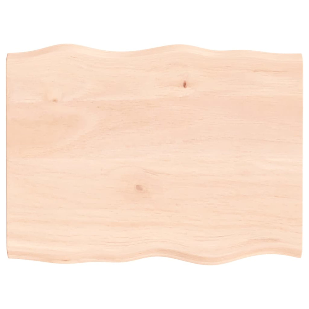 vidaXL Plateau de table 80x60x2 cm en chêne massif non traité avec bord vif