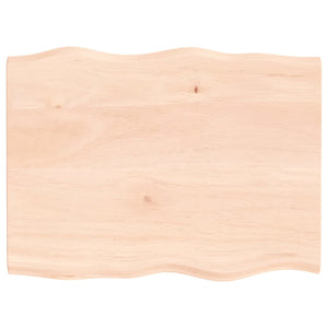 Tischplatte Eiche 80x60 cm Massivholz Baumkante