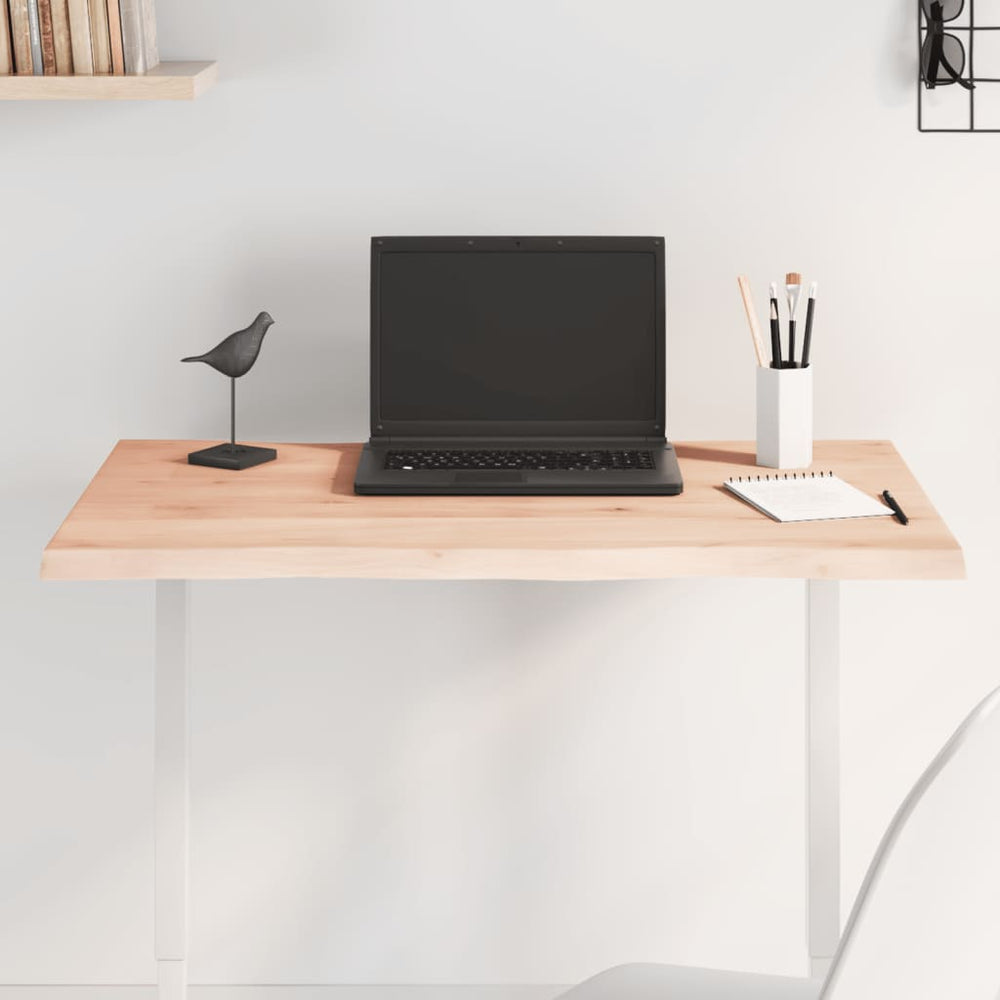 vidaXL Plateau de table 80x60x2 cm en chêne massif non traité avec bord vif