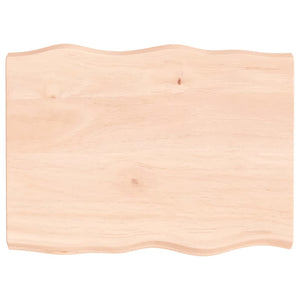 Massivholz Tischplatte Eiche 80x60 cm Baumkante