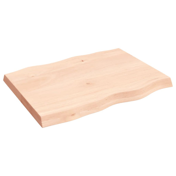 Massivholz Tischplatte Eiche 80x60 cm Baumkante