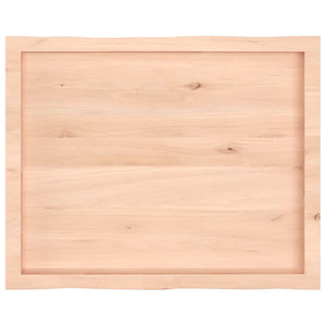 Massivholz Tischplatte Eiche 80x60 cm Baumkante
