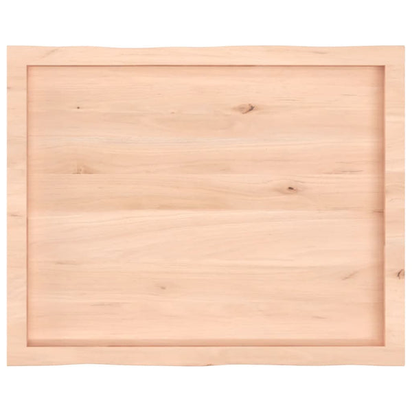 Massivholz Tischplatte Eiche 80x60 cm Baumkante