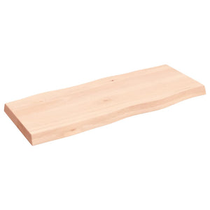 Massivholz Tischplatte Eiche 100x40 cm Baumkante